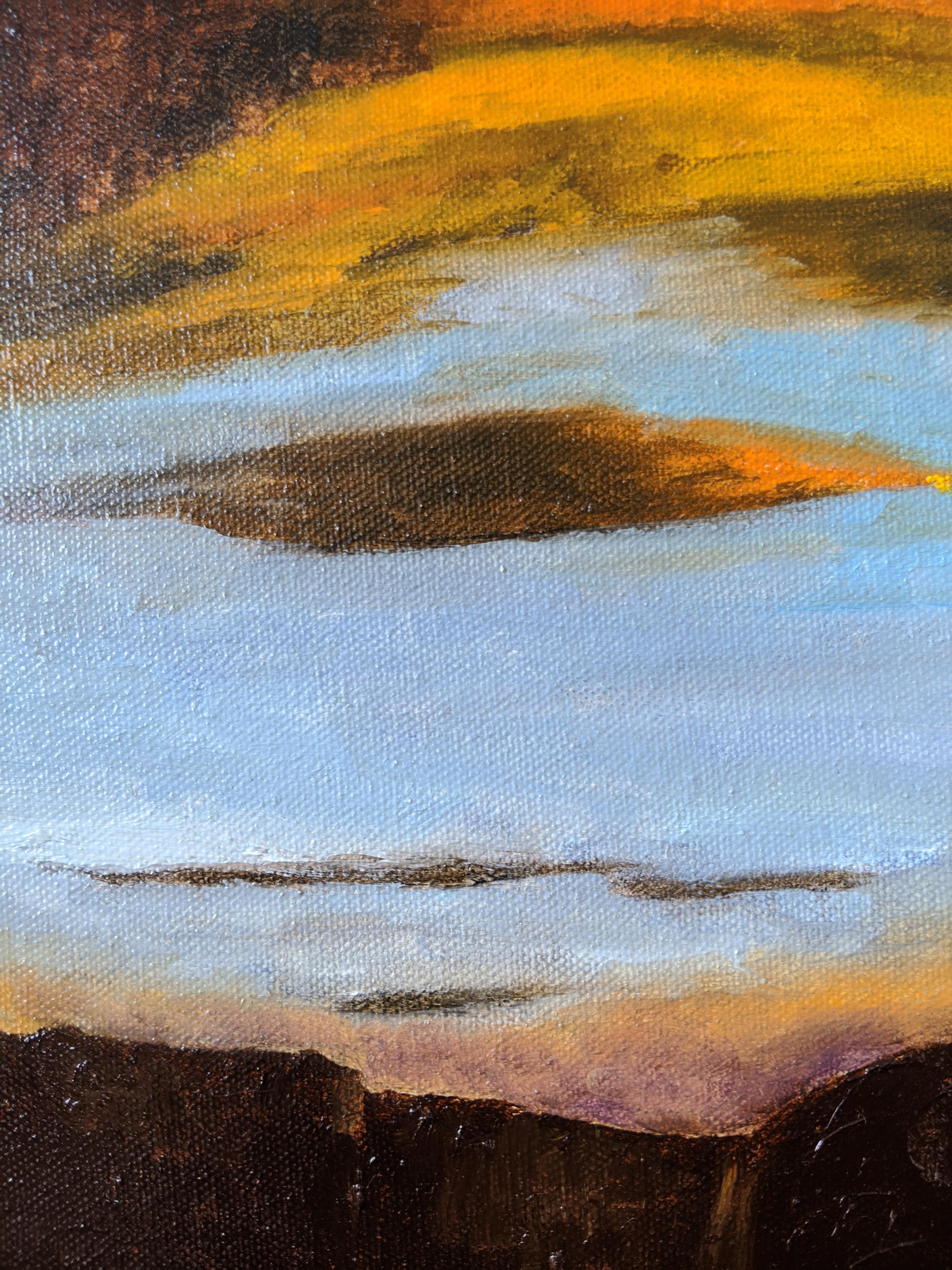 Oil on Canvas - Sedona Sunset -- After A Storm For Sale 6
