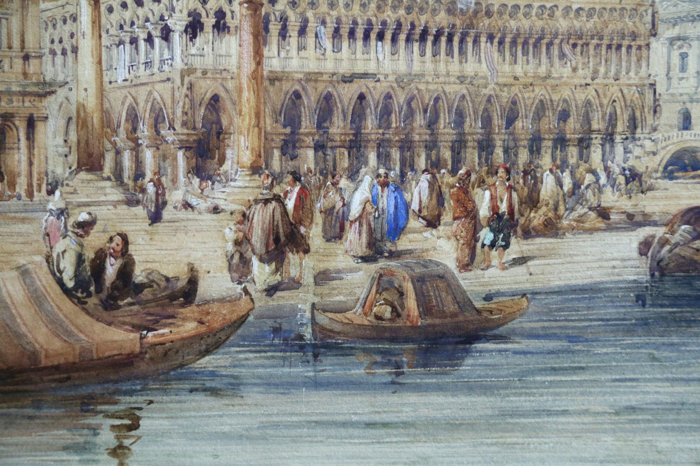 Watercolour on paper circa 1850. Framed dimensions are 17 inches high by 23 inches wide.

Between 1828 and 1864, Edward Pritchett exhibited predominantly views of Venice at the Royal Academy, the British Institution and the Suffolk Street