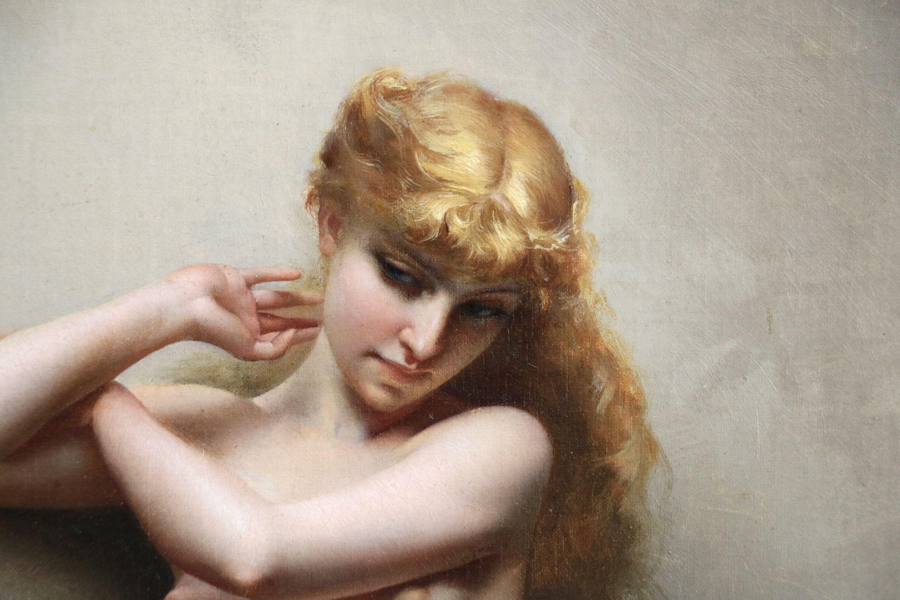La Favorite - 19th Century Oil, Nude Female Figure in Interior by Luis Falero - Academic Painting by Luis Ricardo Falero