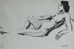 Nu Allonge - 20th Century Ink, Reclining Nude Figure Drawing by Albert Marquet