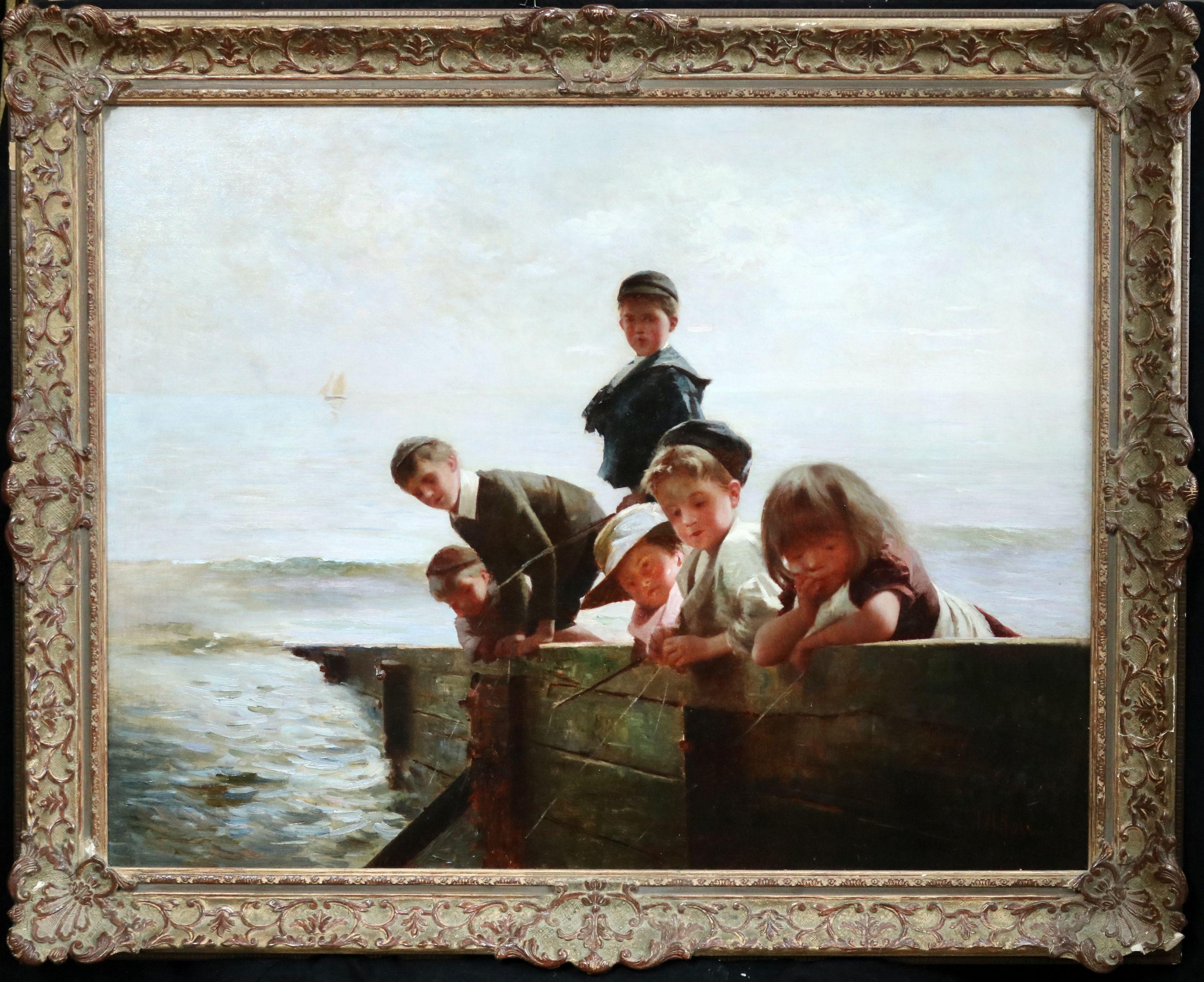 Alexander Rossi Figurative Painting - The Fishing Party