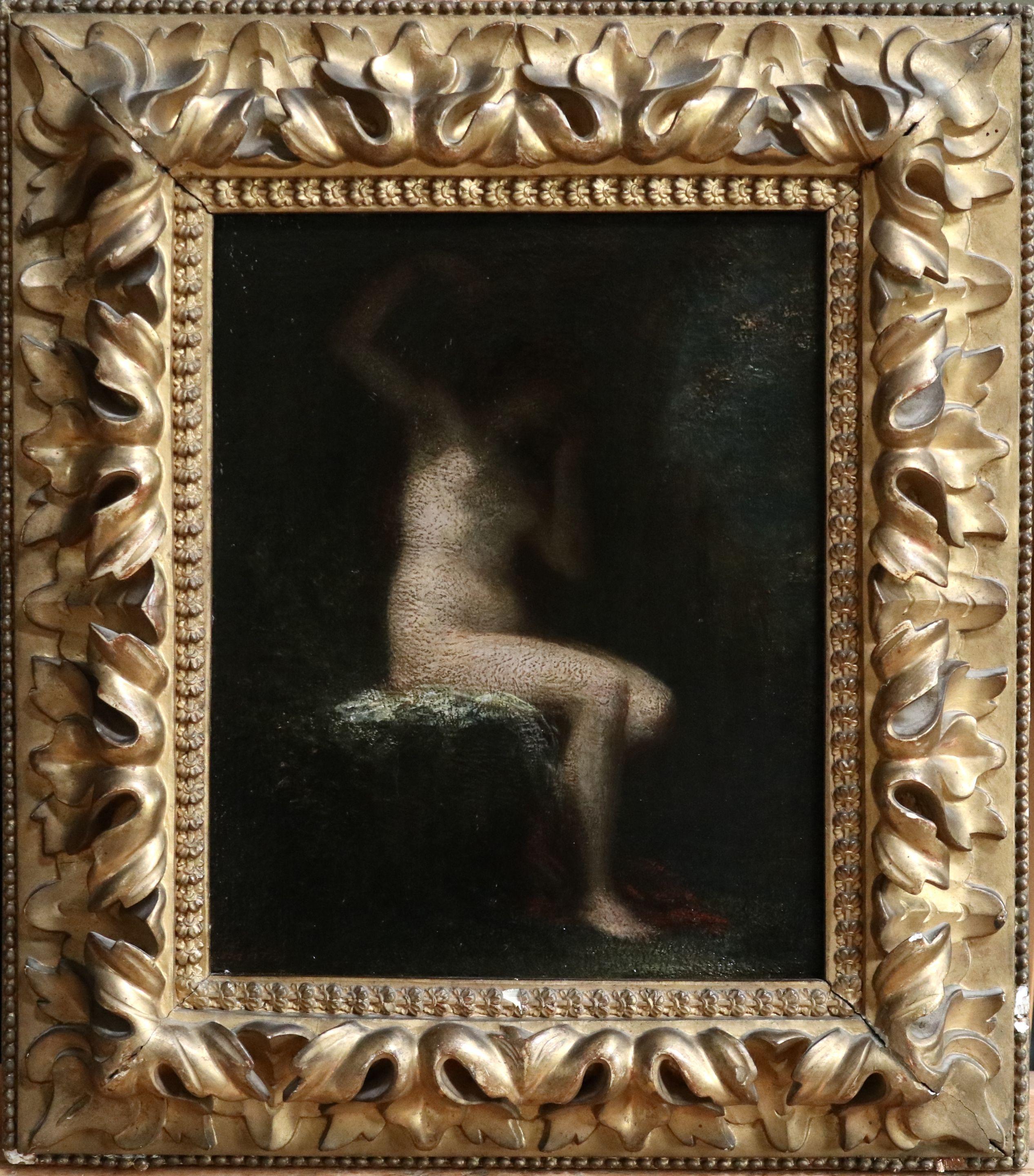 Ignace Henri Jean Theodore Fantin-Latour Nude Painting - Andromeda - 19th Century Oil, Seated Nude Woman Figure by Henri Fantin-Latour