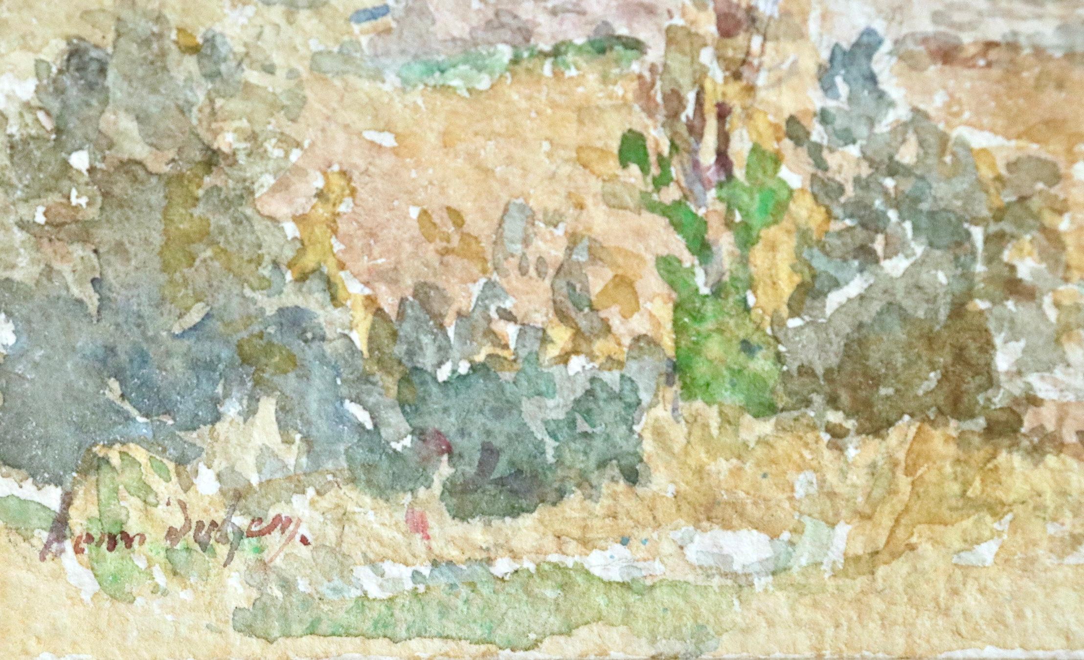 Maison en paysage – Maison en paysage – Aquarell, Haus in Landschaft von Henri Duhem, 19. Jahrhundert 5