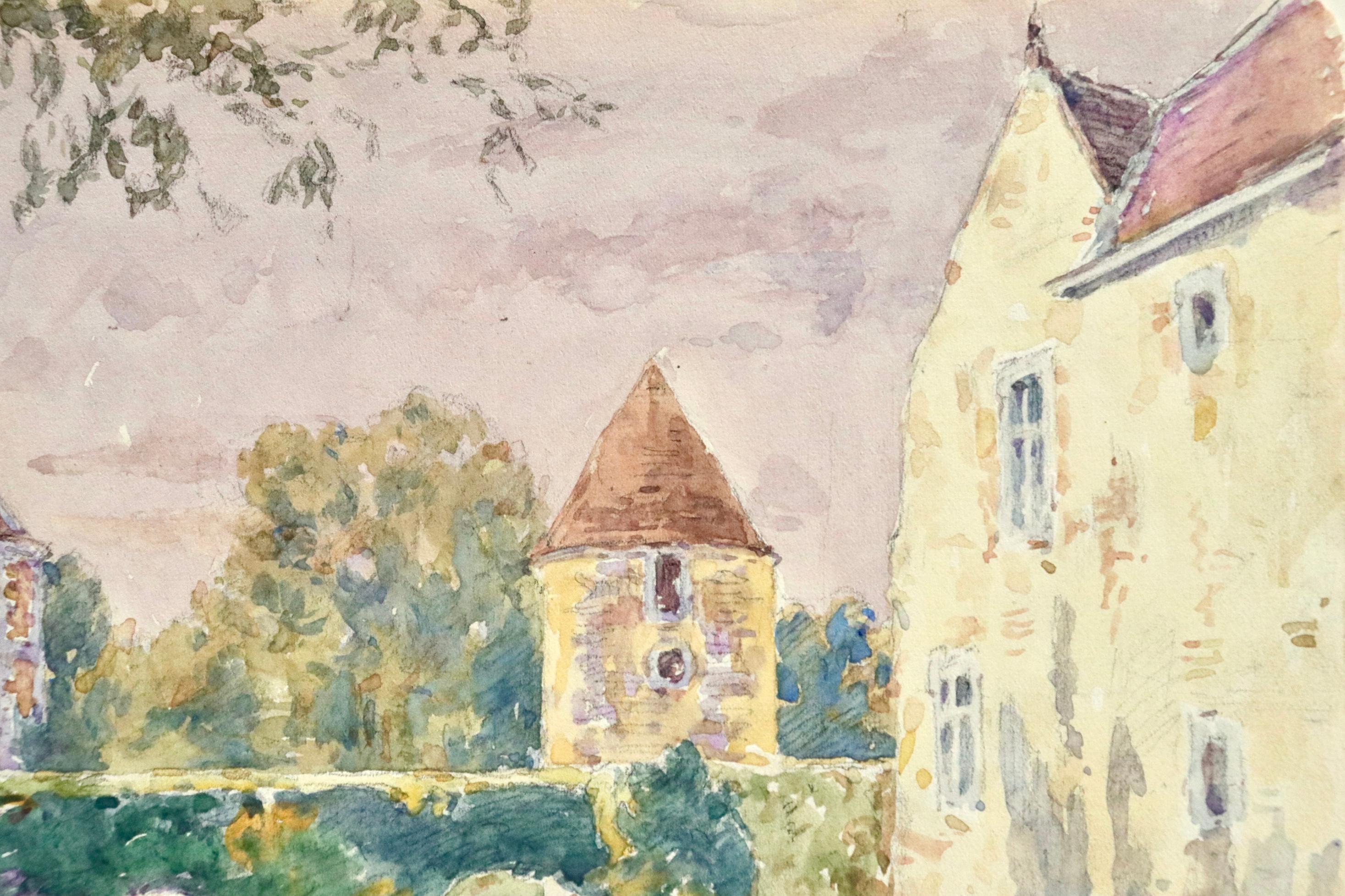 Le Jardin de l'oncle Dincq - Douai - 19th Century Watercolor, Landscape - Duhem For Sale 2