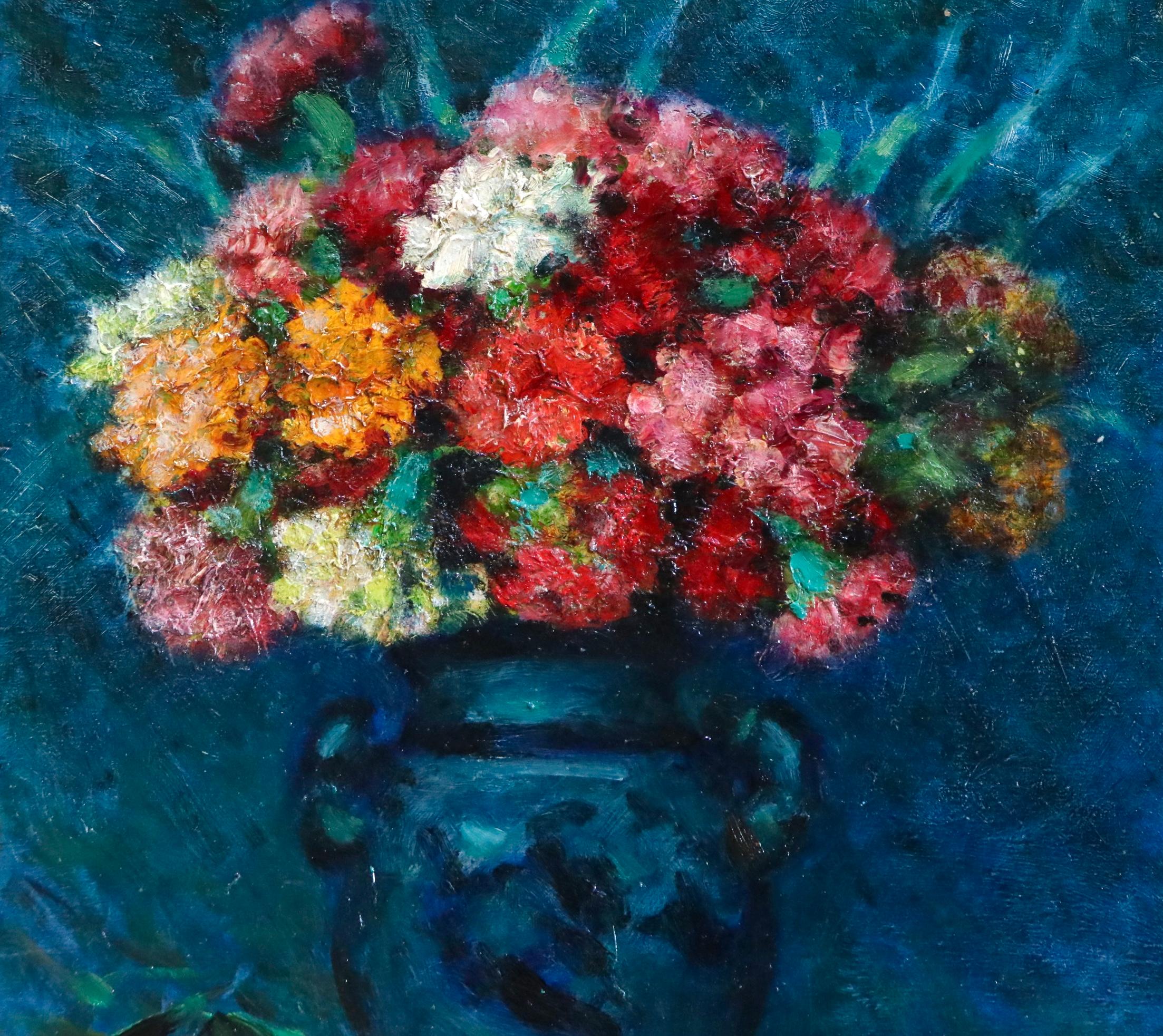 impressionist vase of flowers