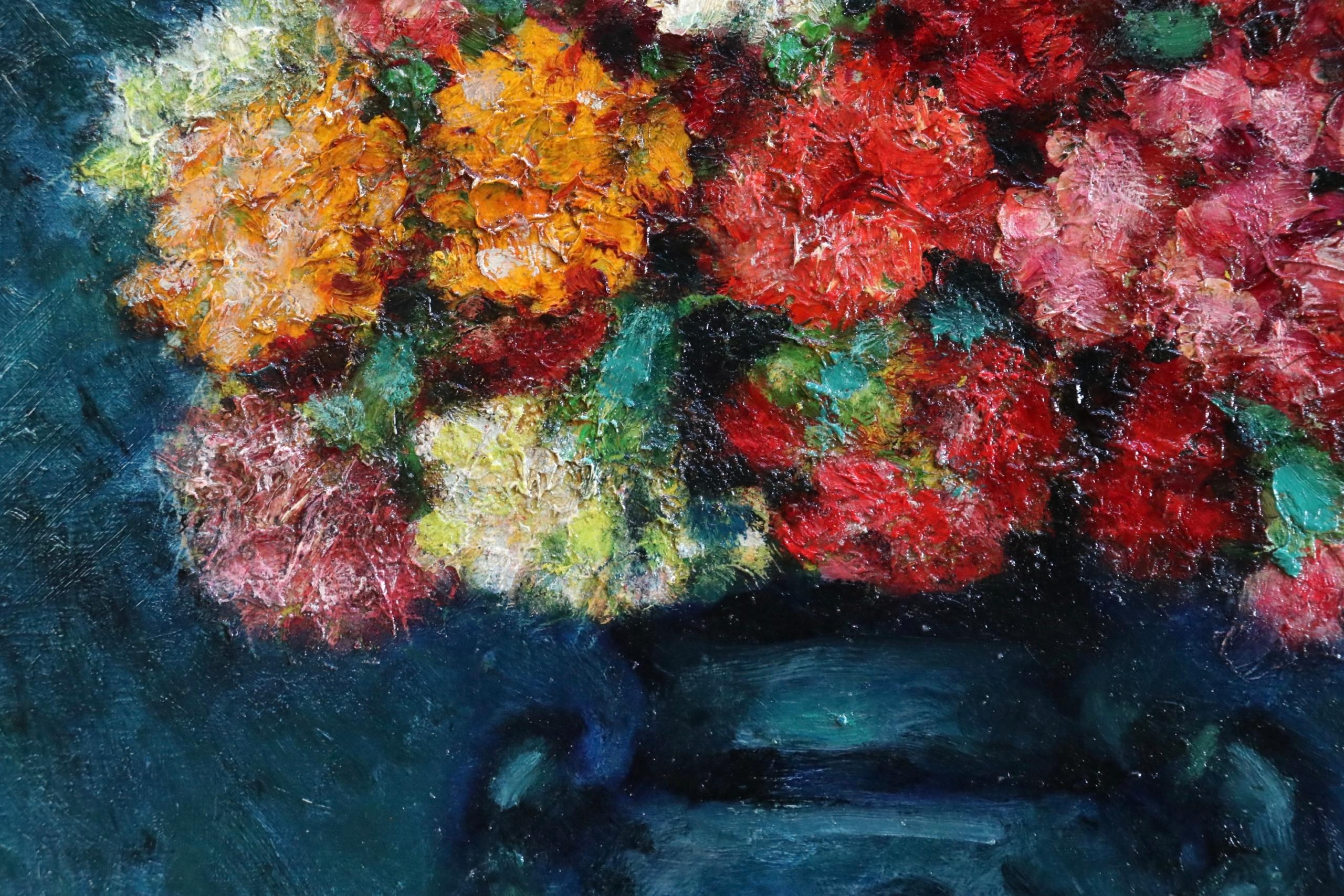 Fleurs - Post Impressionist Oil, Still Life Vase of Flowers by Bernardo Biancale 1