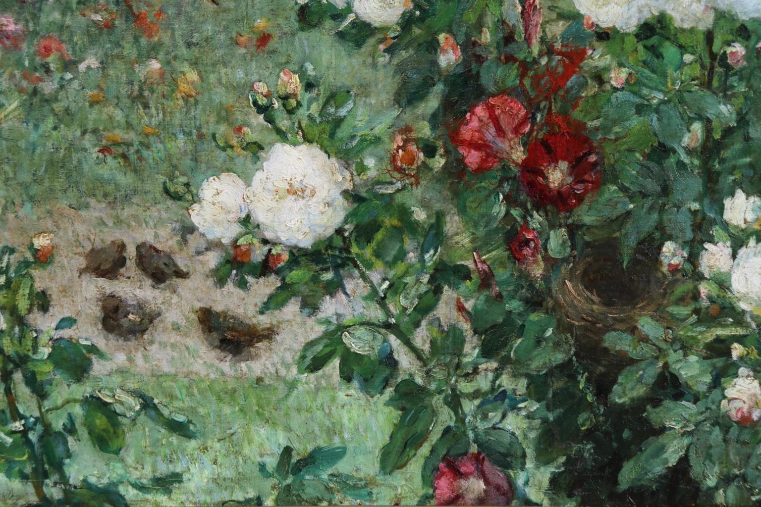 Roses - Gray Animal Painting by Ernest Quost