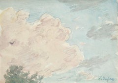 Cloud Study - French Impressionist Watercolor by Henri Duhem