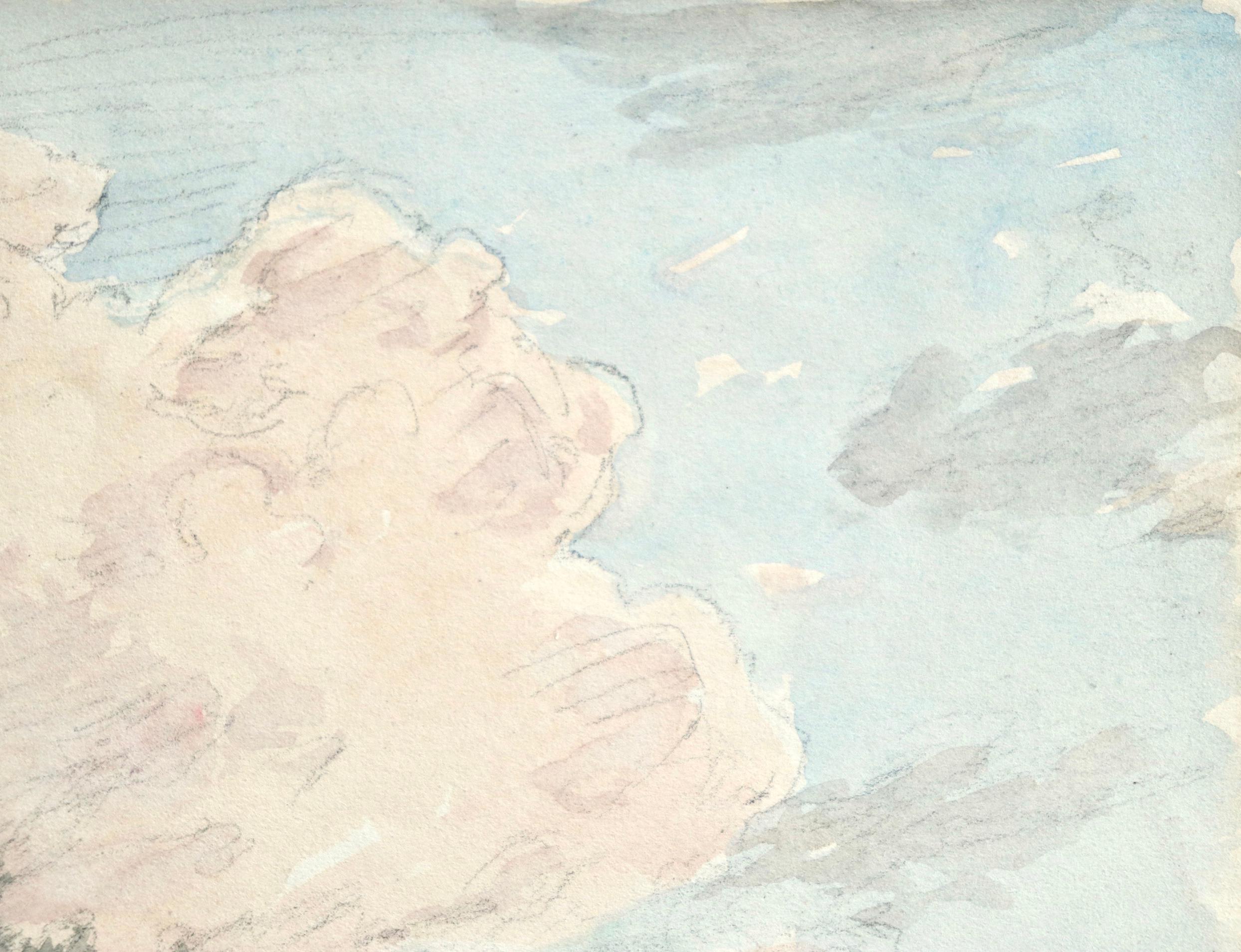 Cloud Study - French Impressionist Watercolor by Henri Duhem 4