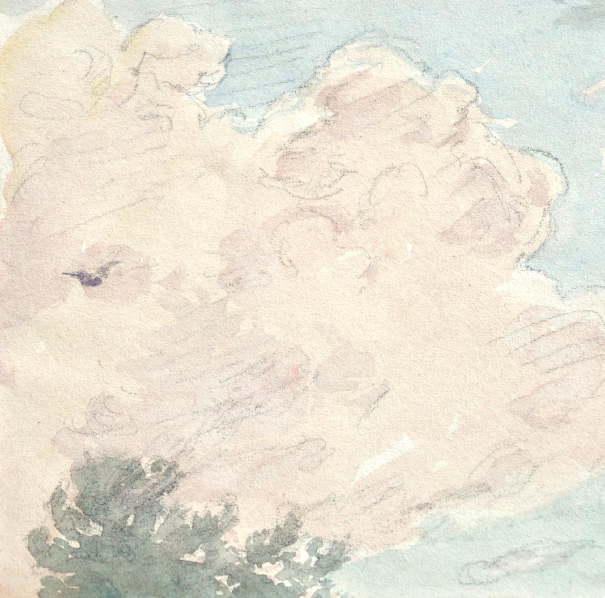 Cloud Study - French Impressionist Watercolor by Henri Duhem 5