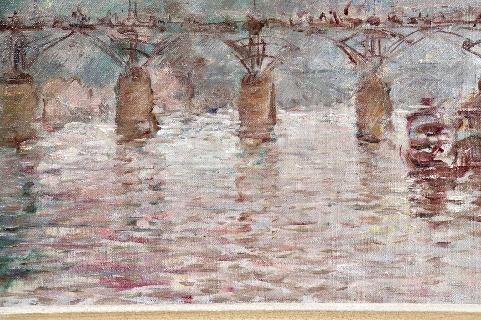 Le Pont Des Arts - Impressionist Oil, Riverscape by Constantin Kousnetsoff 3