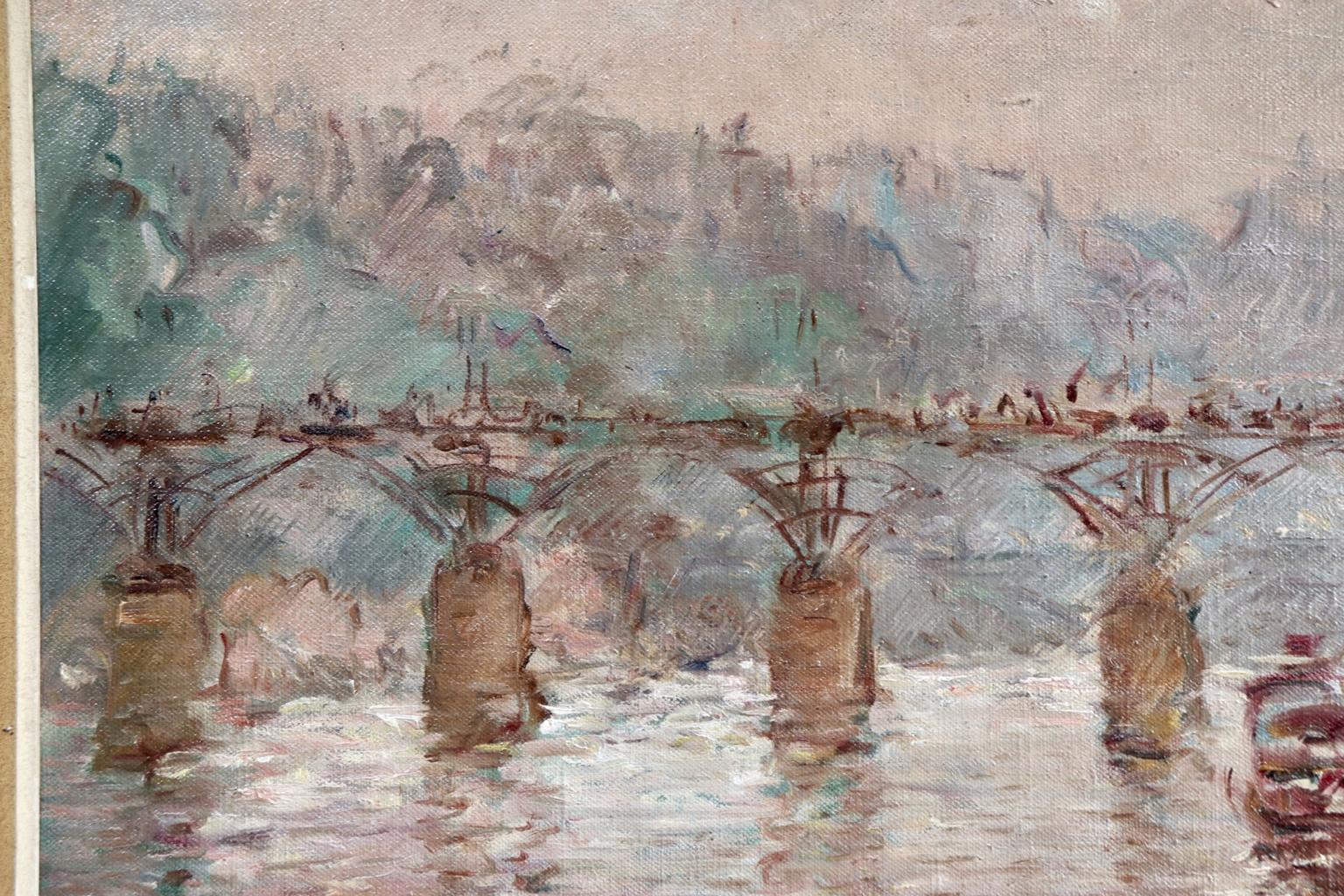 Le Pont Des Arts - Impressionist Oil, Riverscape by Constantin Kousnetsoff 4