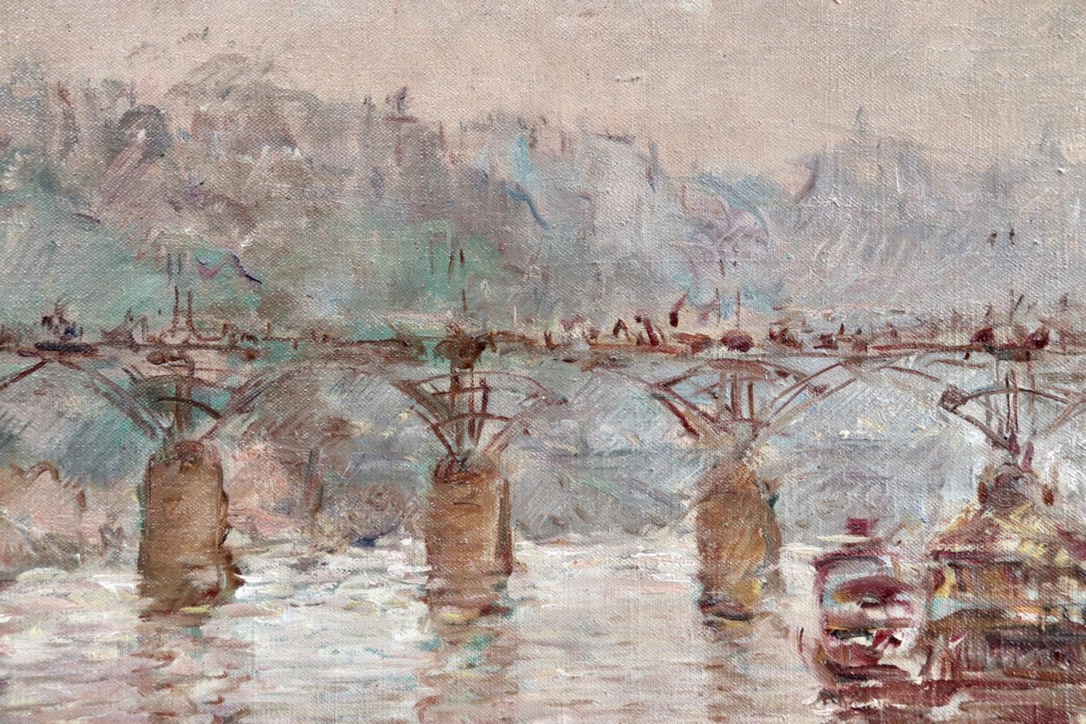 Le Pont Des Arts - Impressionist Oil, Riverscape by Constantin Kousnetsoff 5
