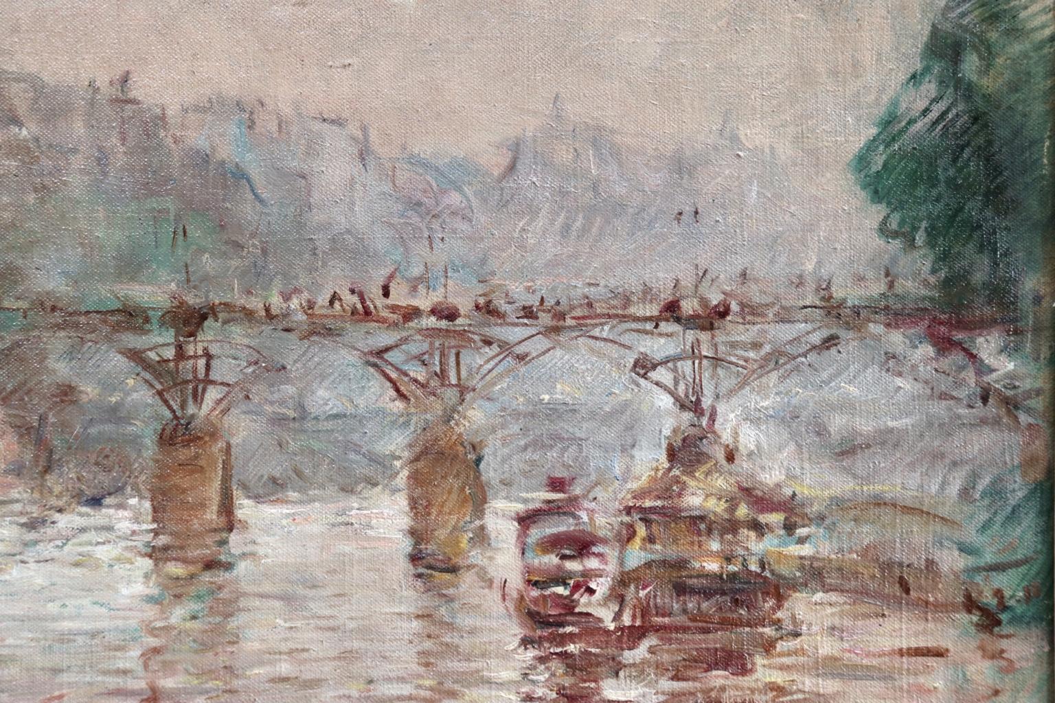 Le Pont Des Arts - Impressionist Oil, Riverscape by Constantin Kousnetsoff 6
