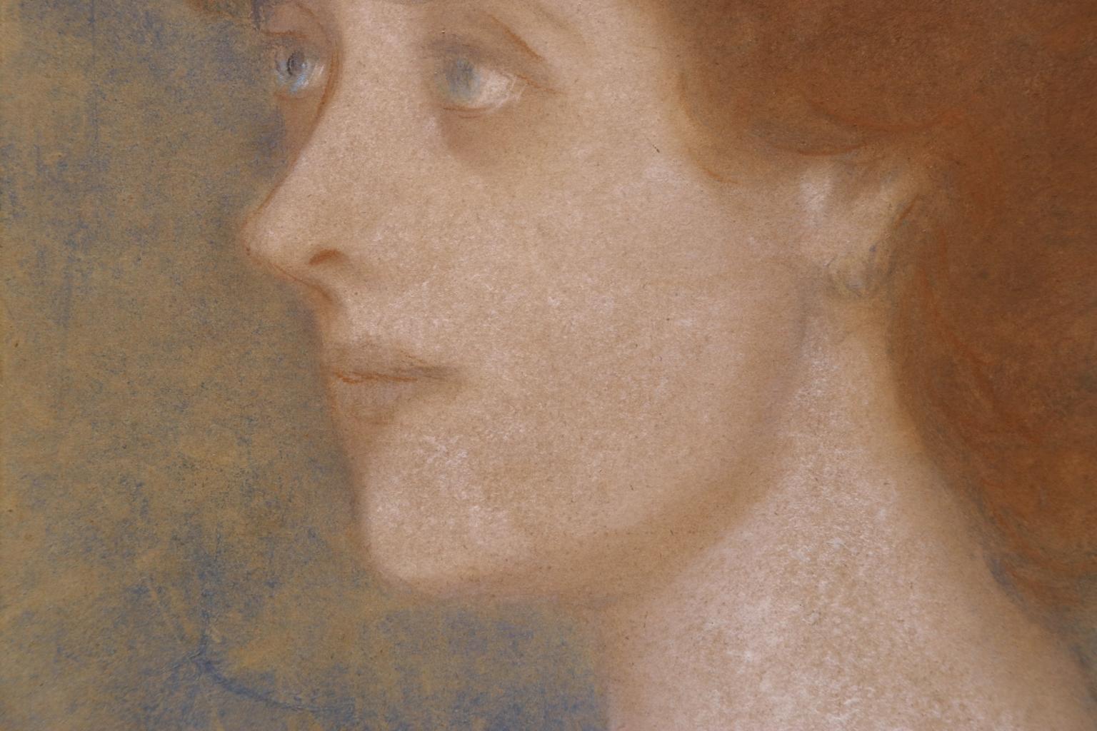 Portrait of Zorka Banyai - Impressionist Pastel of Woman by Jozsef Rippl-Ronai 3