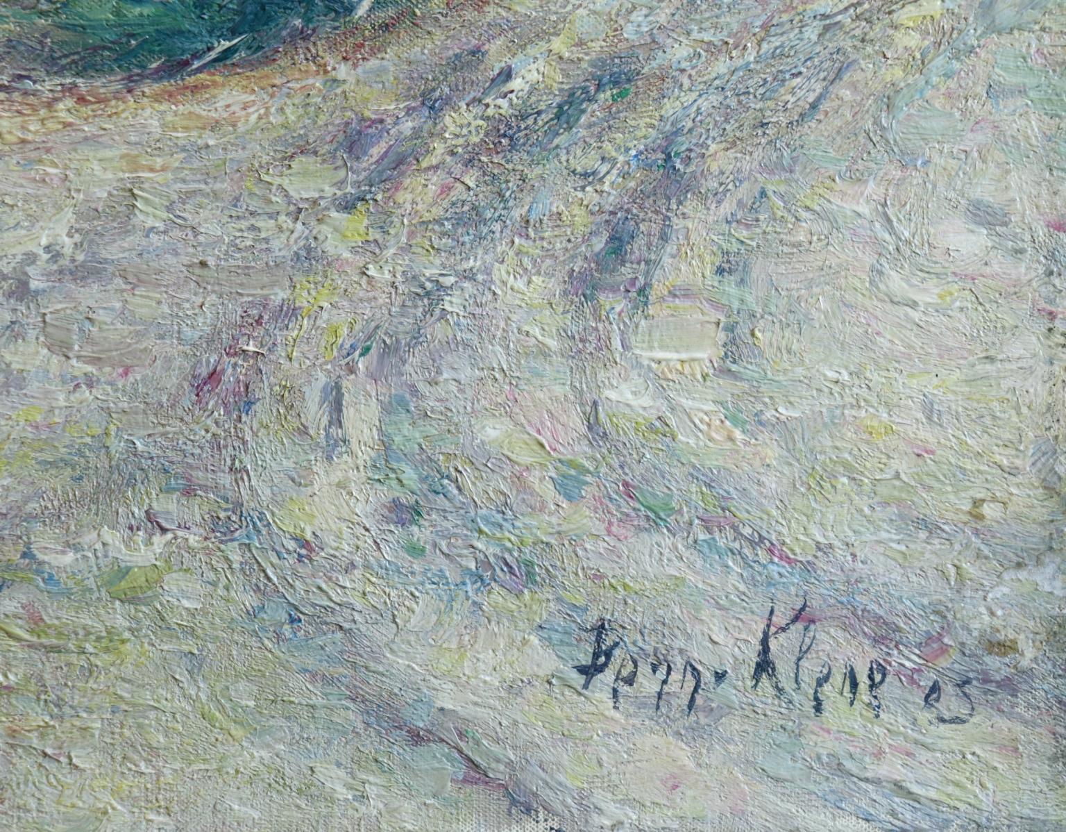 Young Girl in the Dunes - Impressionist Oil, Figure in Landscape by B H Klene 1