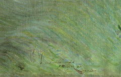 « The Kiss of an Angel » (La bague d'un ange) - Huile symboliste du XIXe siècle, figures dans un paysage - Boggio