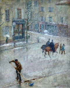 Paris sur la Neige - 1892 - Figures in Snowy Cityscape by Meixmoron de Dombasle