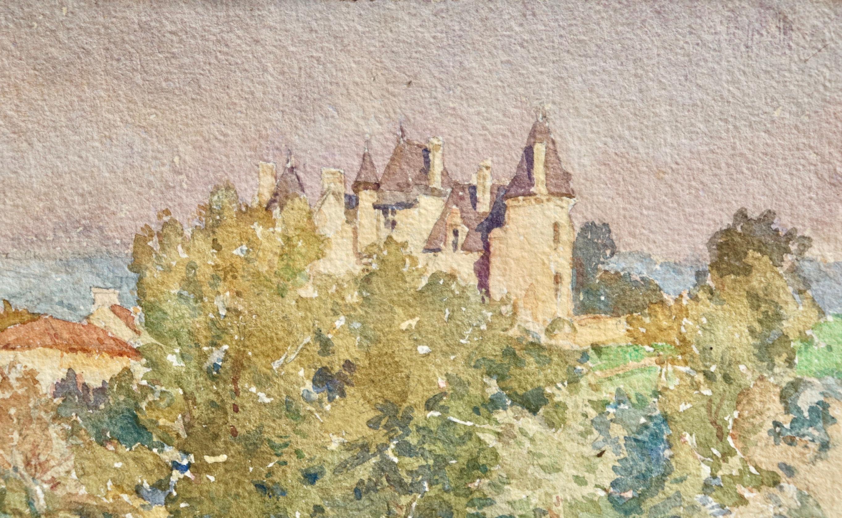 Maison dans le paysage - Impressionist Watercolour, Landscape by Henri Duhem 2