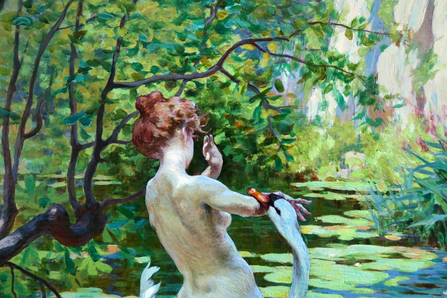 Leda & The Swan - Orientalist Oil, Greek Mythology by Adolphe Ernest Gumery 11