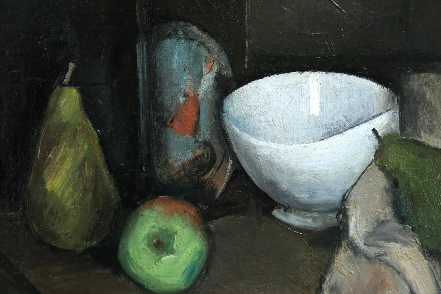 Nature Morte - Cubist Oil, Still Life of Fruit in Interior by Jean Souverbie 3