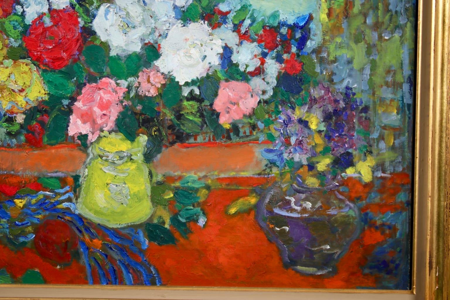 Bouquet de Roses - Post Impressionist Oil, Still Life Flowers by Jean Fusaro 1