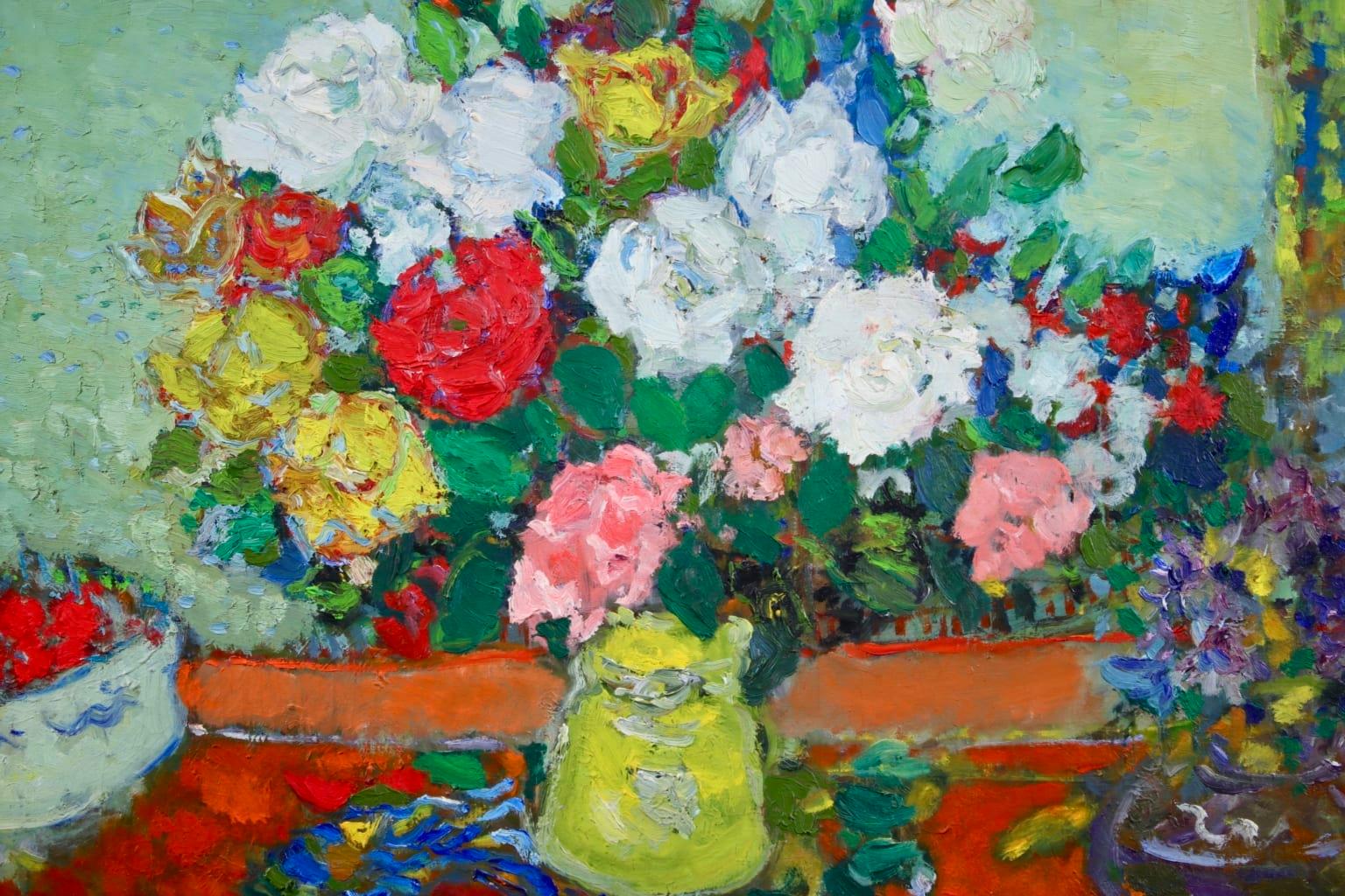 Bouquet de Roses - Post Impressionist Oil, Still Life Flowers by Jean Fusaro 3