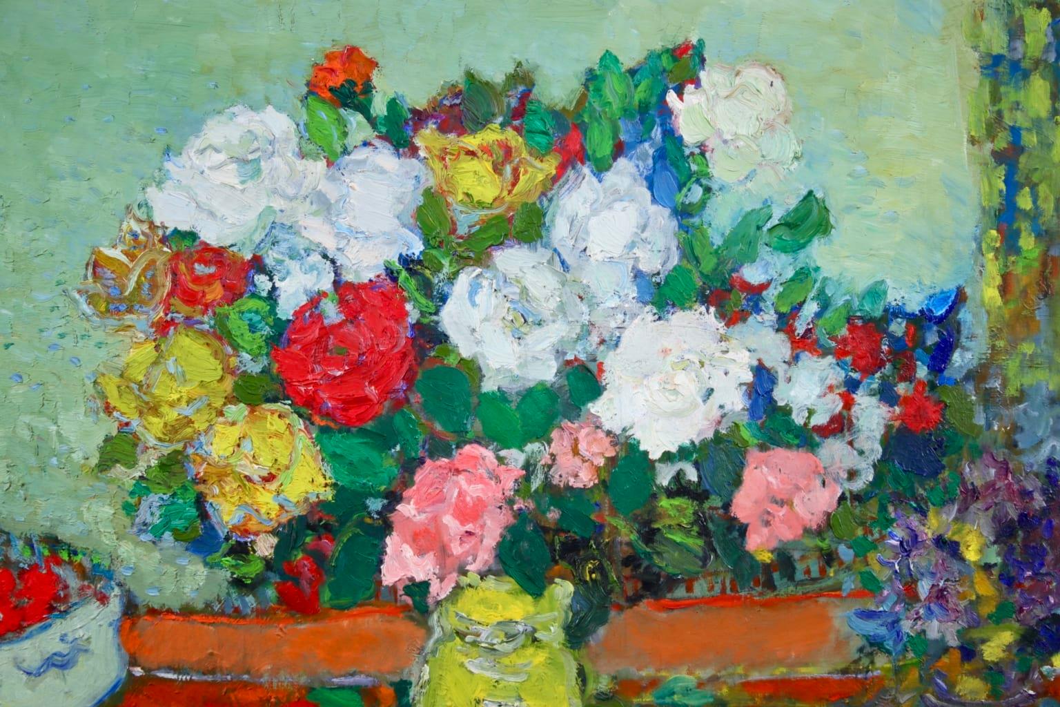 Bouquet de Roses - Post Impressionist Oil, Still Life Flowers by Jean Fusaro 4