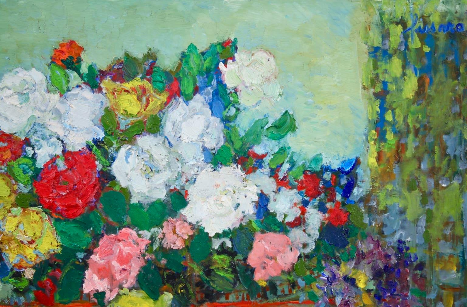 Bouquet de Roses - Post Impressionist Oil, Still Life Flowers by Jean Fusaro 5