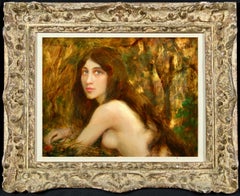 Woodland Nymph - Impressionist Oil, Portrait of a Nude by Leon Printemps