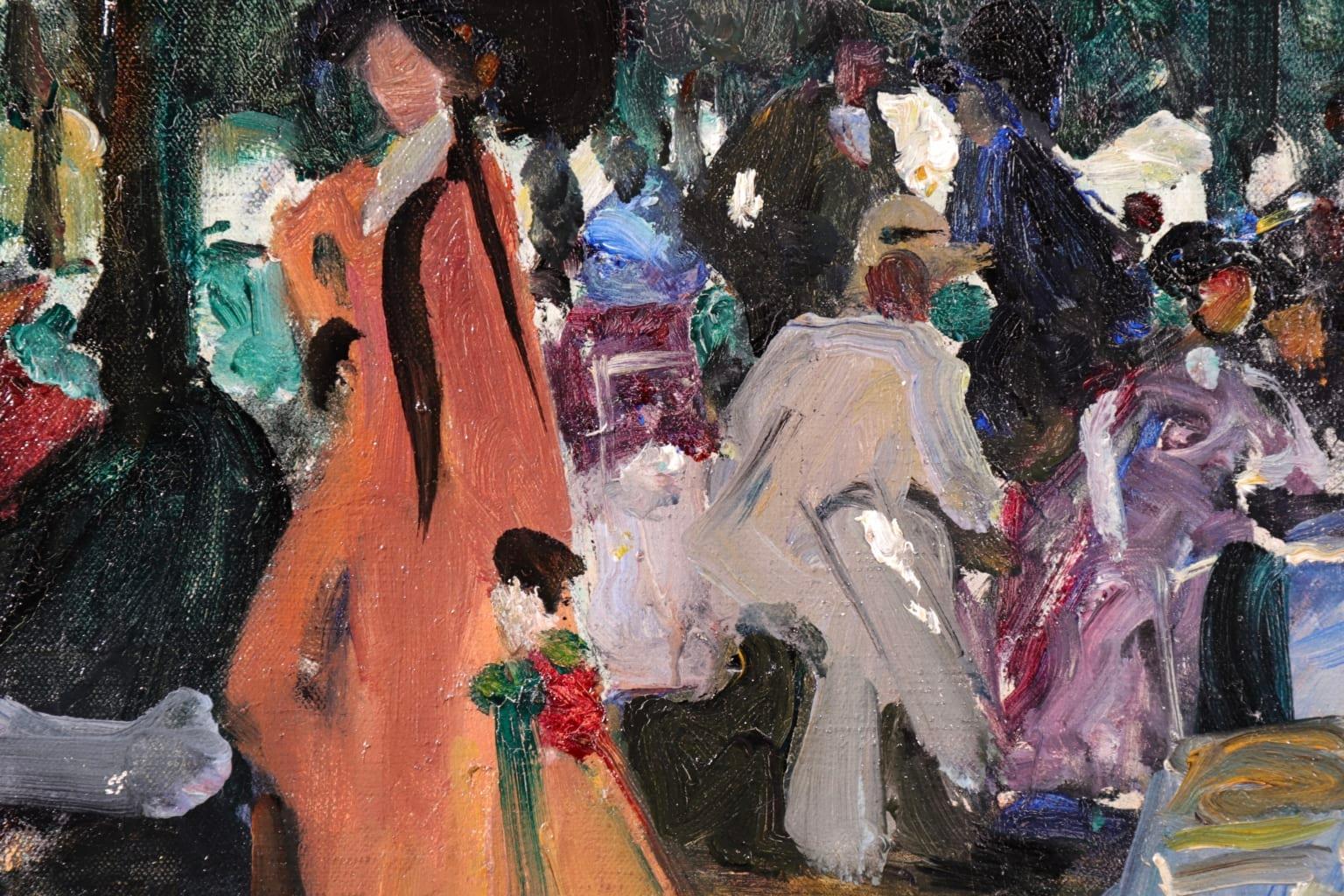 Elegantes au Parc - Impressionist Oil, Figures in Landscape by Lucien Simon 4