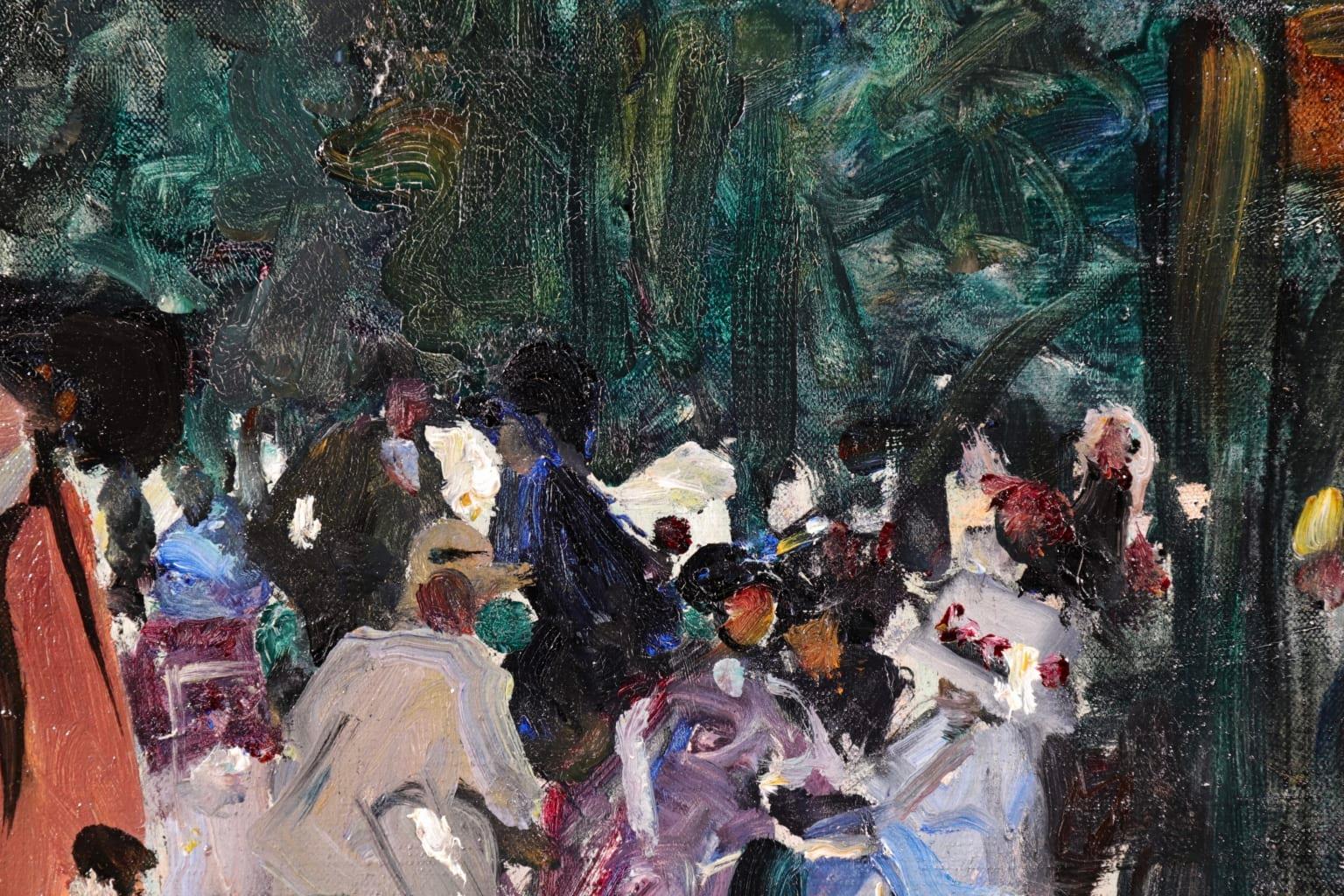 Elegantes au Parc - Impressionist Oil, Figures in Landscape by Lucien Simon 6