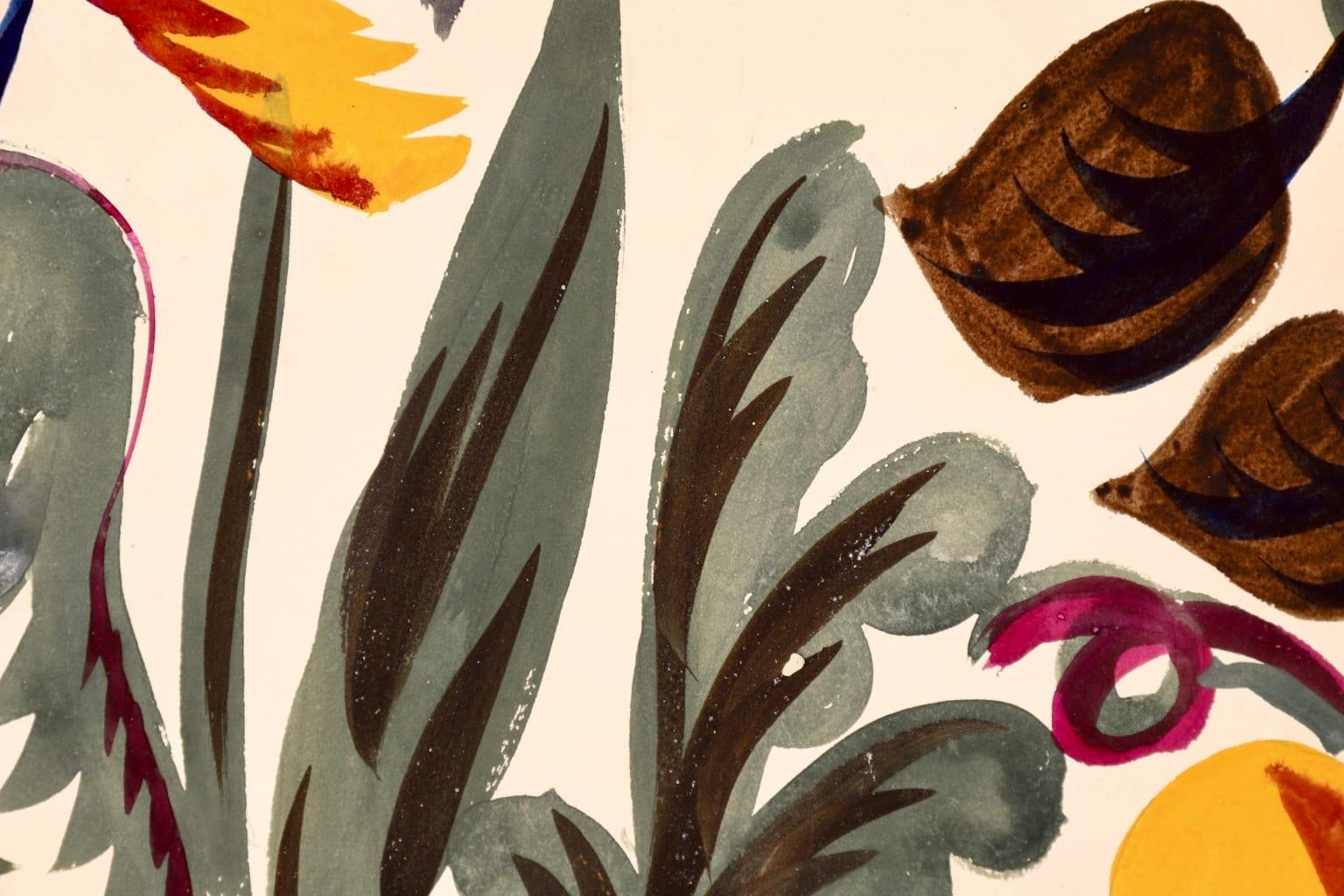 Fleurs - Fleurs botaniques fauves françaises, aquarelle et gouache de Raoul Dufy 1