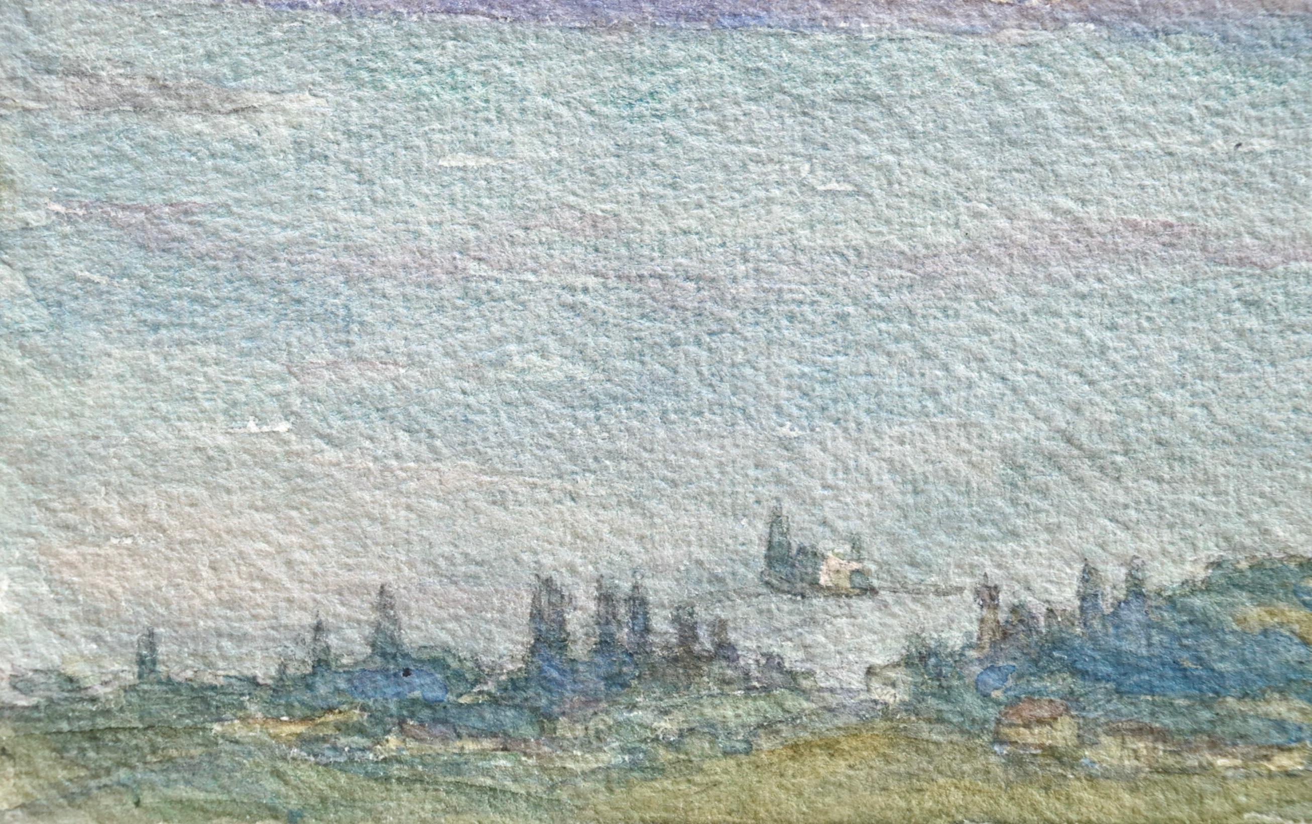 La Lac Geneva - Französisches impressionistisches Aquarell, See in Landschaft von Henri Duhem im Angebot 4
