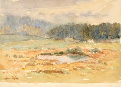 Mont Riant 1925 - French Impressionist Watercolor, Landscape by Henri Duhem