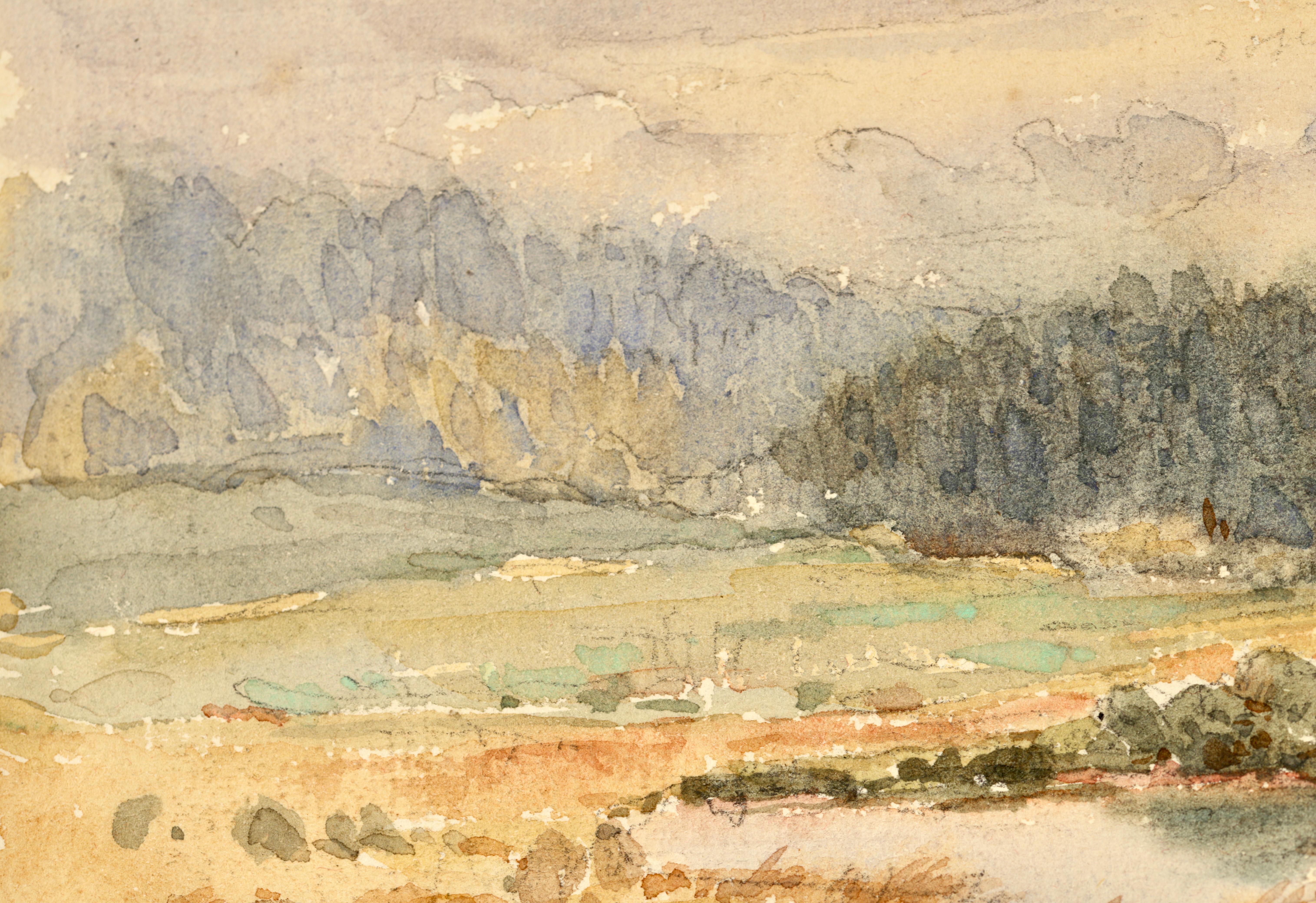 Mont Riant 1925 - Französisches impressionistisches Aquarell, Landschaft von Henri Duhem im Angebot 7