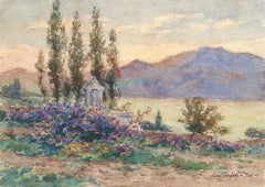 Près du Lac - Impressionist Watercolor, Mountain & Lake Landscape by Henri Duhem