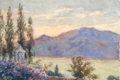 Près du Lac - Impressionist Watercolor, Mountain & Lake Landscape by Henri Duhem