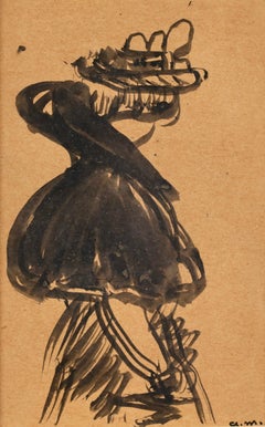 La Femme au col de fourrure - Estudio figurativo en tinta de Albert Marquet