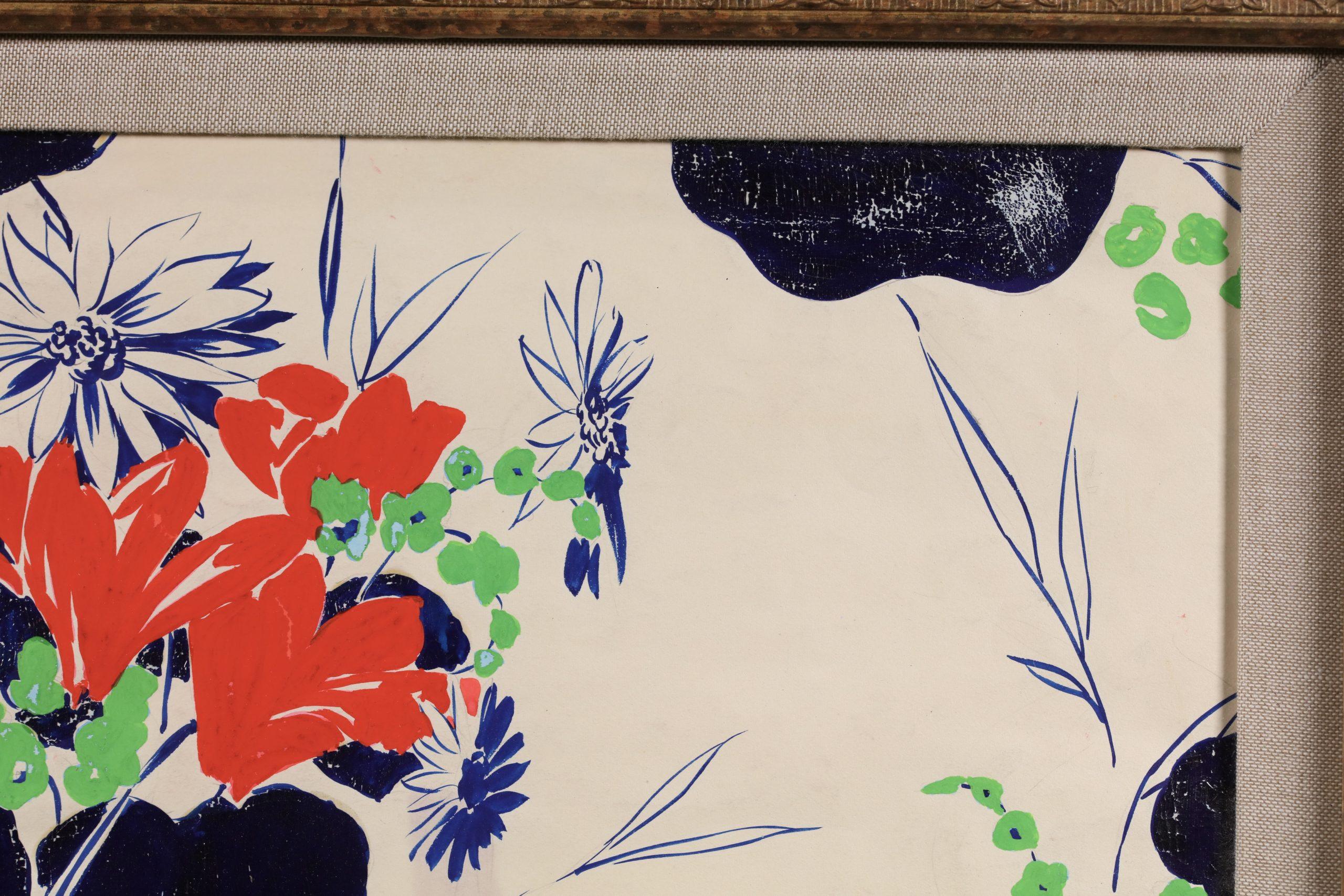 Projet de Tissus - Fiori Fauvisti Acquerello e Gouache di Raoul Dufy in vendita 6