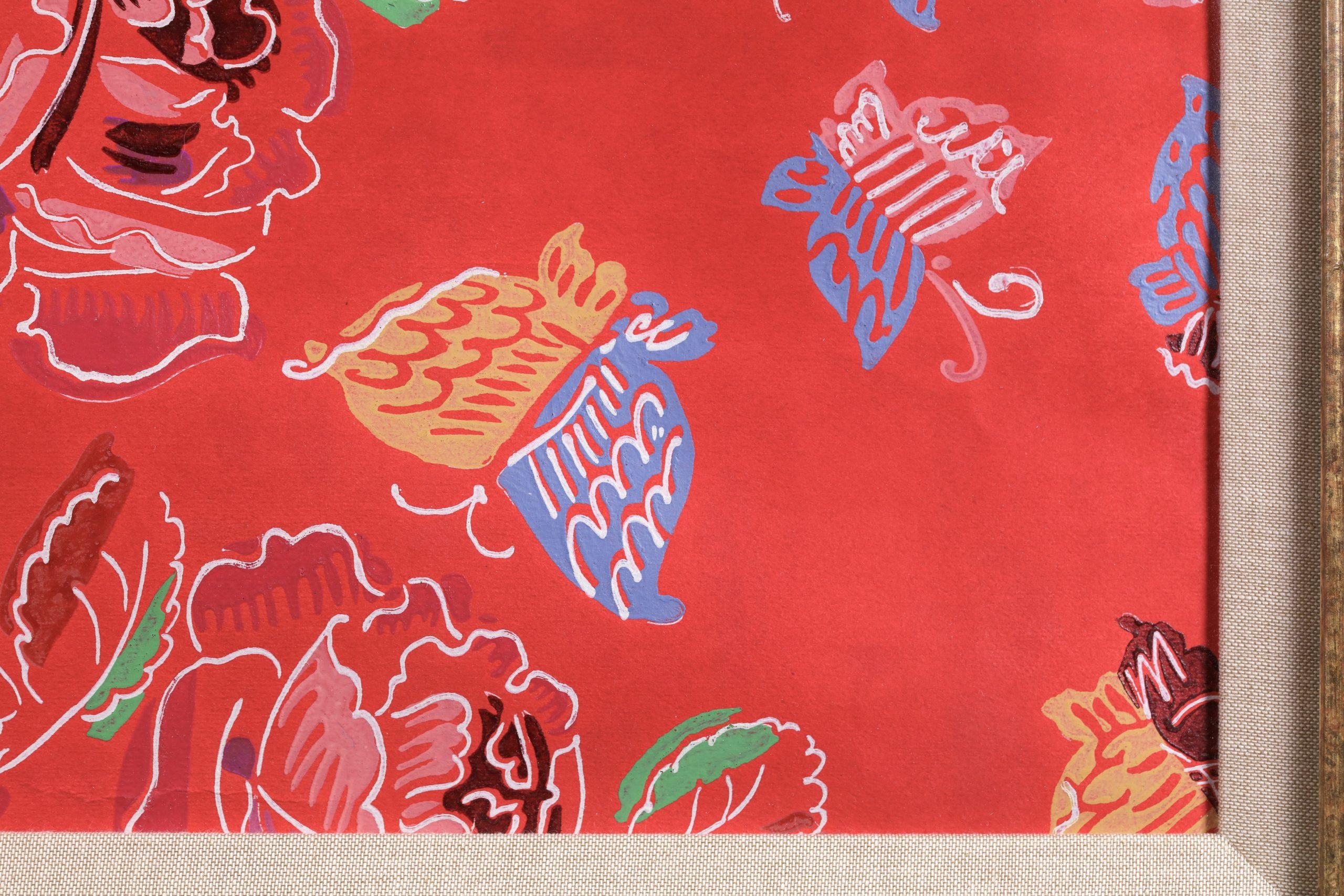 Fleurs et Papillons - Fleurs fauvistes - Aquarelle et gouache de Raoul Dufy en vente 1
