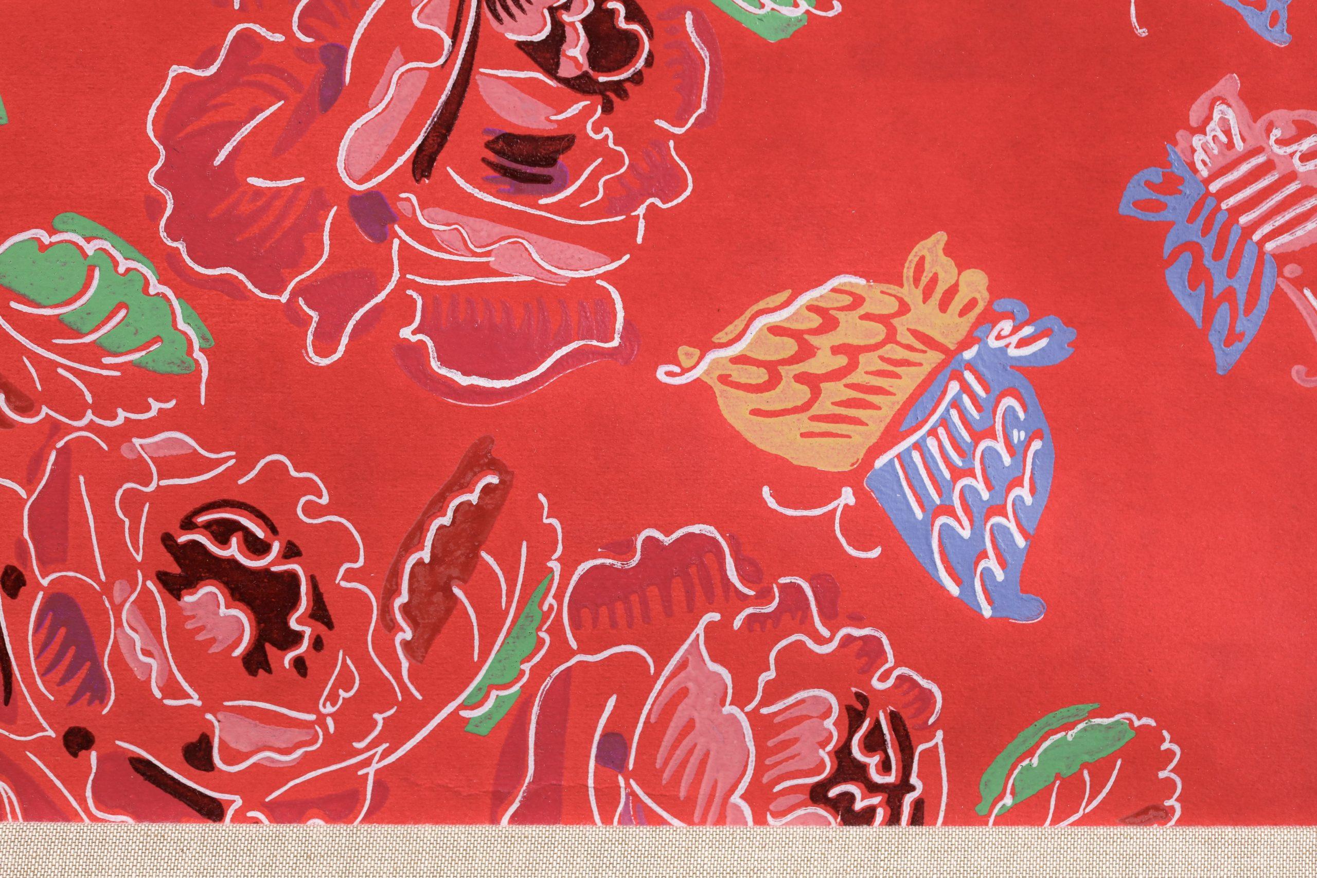 Fleurs et Papillons - Fleurs fauvistes - Aquarelle et gouache de Raoul Dufy en vente 2