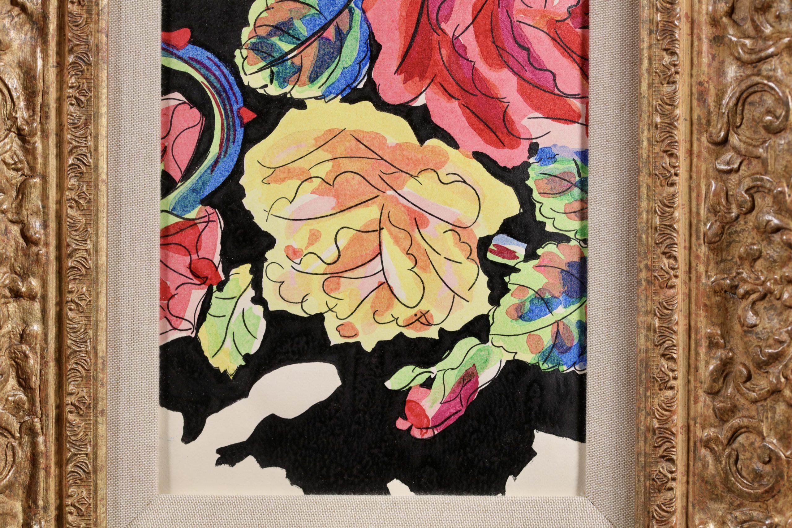 Projet de Tissus - Fauvist Flowers Watercolor & Gouache by Raoul Dufy 1