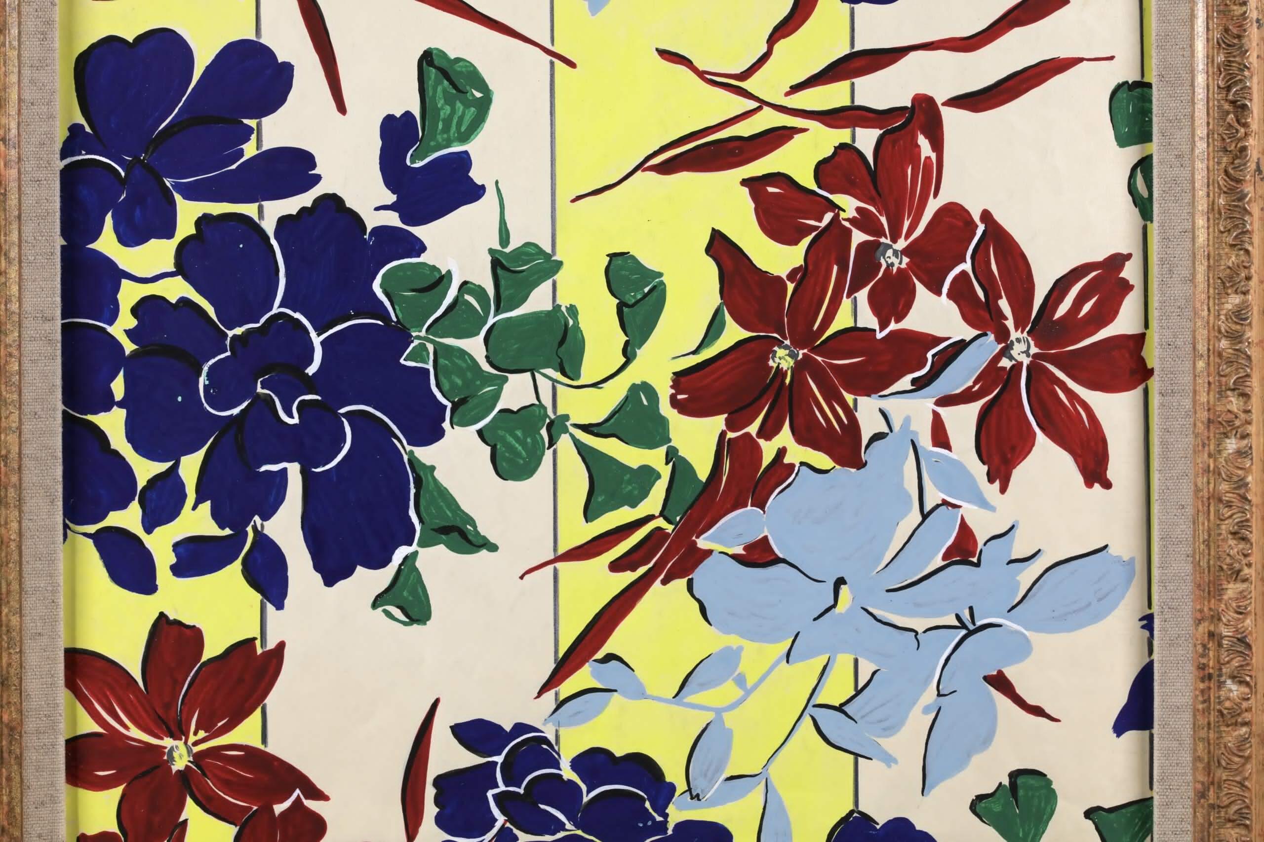 Projet de Fleurs - Fiori Fauvisti Gouache di Raoul Dufy in vendita 2
