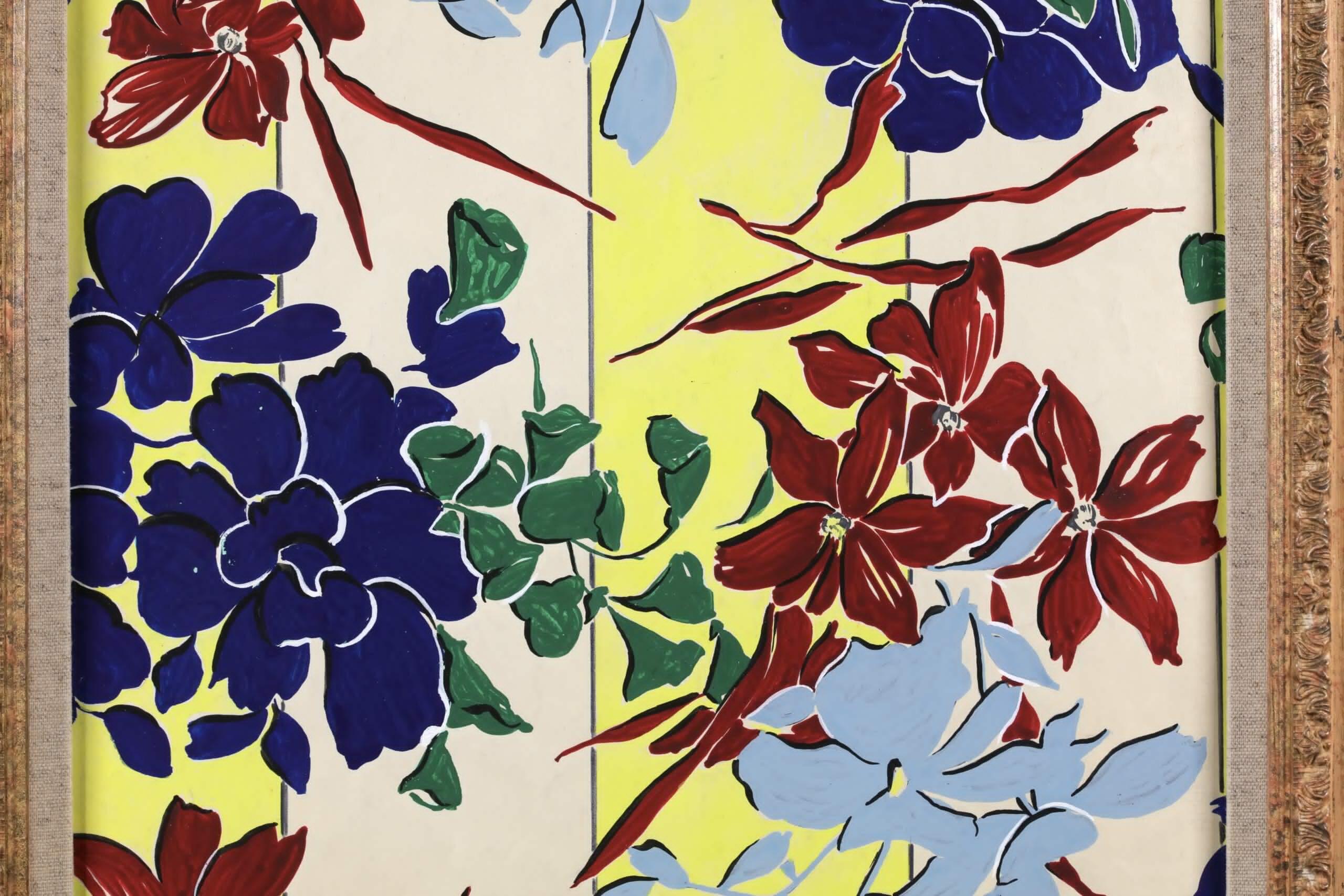 Projet de Fleurs - Fiori Fauvisti Gouache di Raoul Dufy in vendita 3