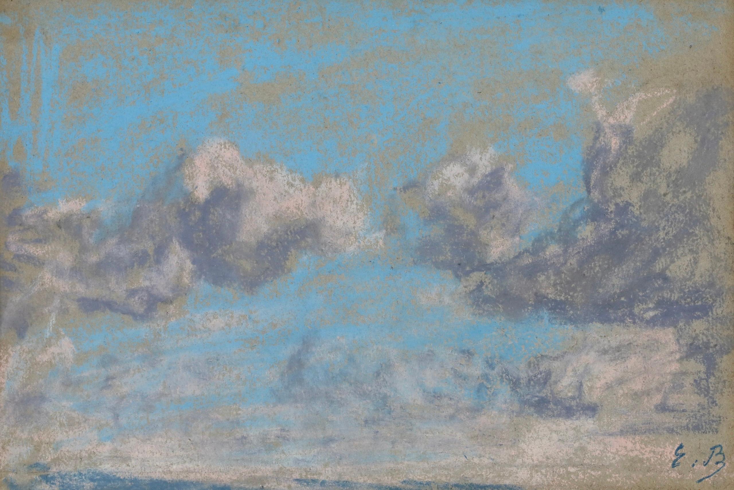 Eugène Louis Boudin Landscape Painting - Etude de Ciel - Impressionist Landscape Pastel Study by Eugene Boudin