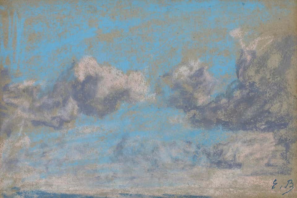 Etude de Ciel - Impressionist Landscape Pastel Study by Eugene Boudin