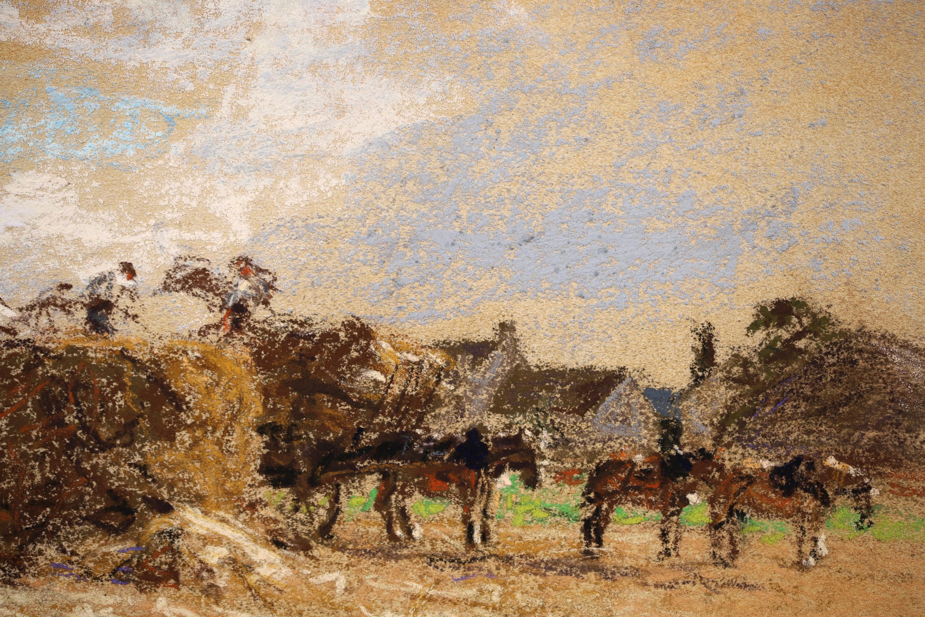 Pastel on buff paper by Léon Auguste Lhermitte. Signed lower left. Framed dimensions are 17.5 inches high by 20.5 inches wide.

Léon Augustin Lhermitte was the son of a school teacher. He painted from a very early age and settled in Paris in 1863,