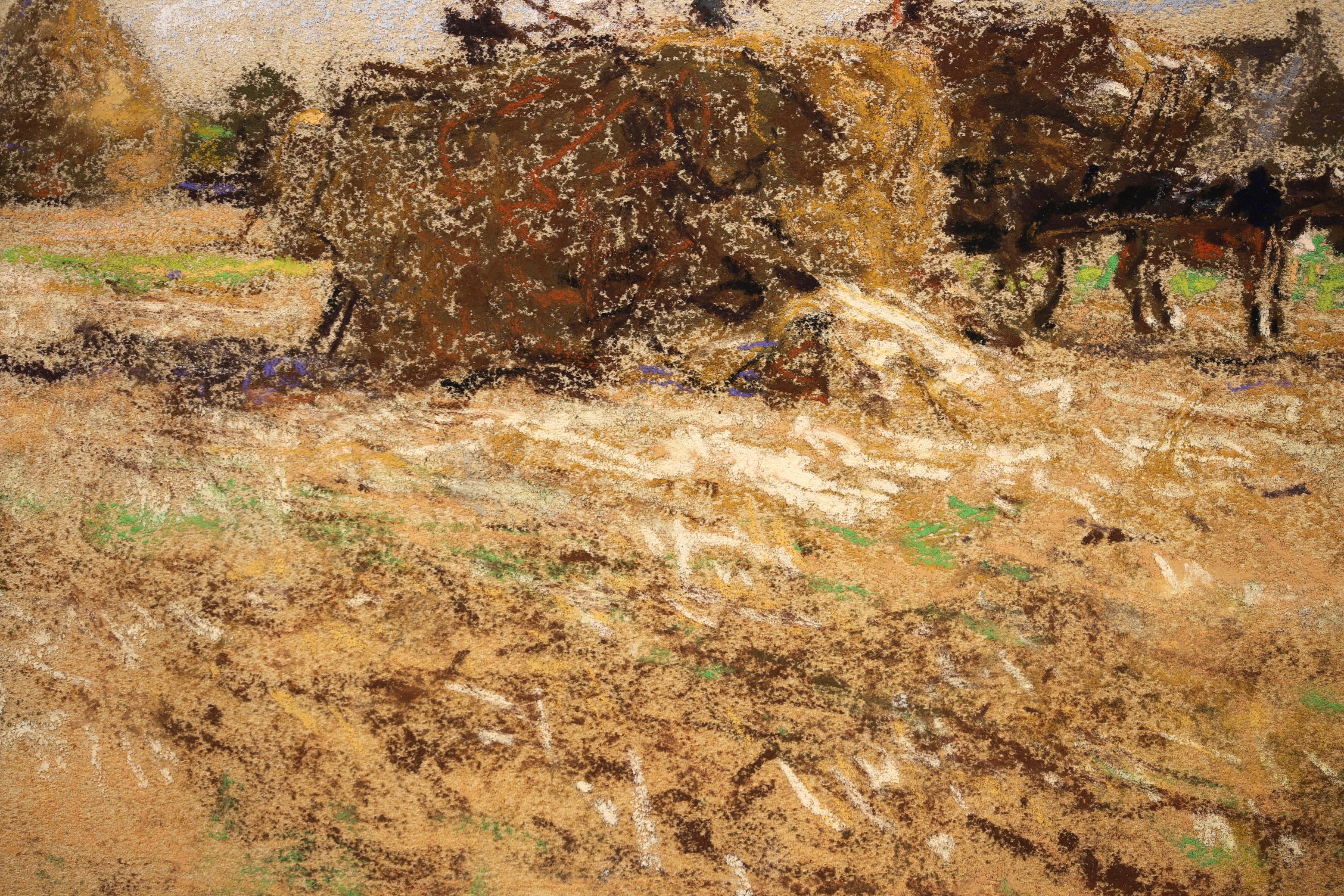 Haymaking - Messy, Seine-et-Marne - Figures & Horses in Landscape by Lhermitte 2