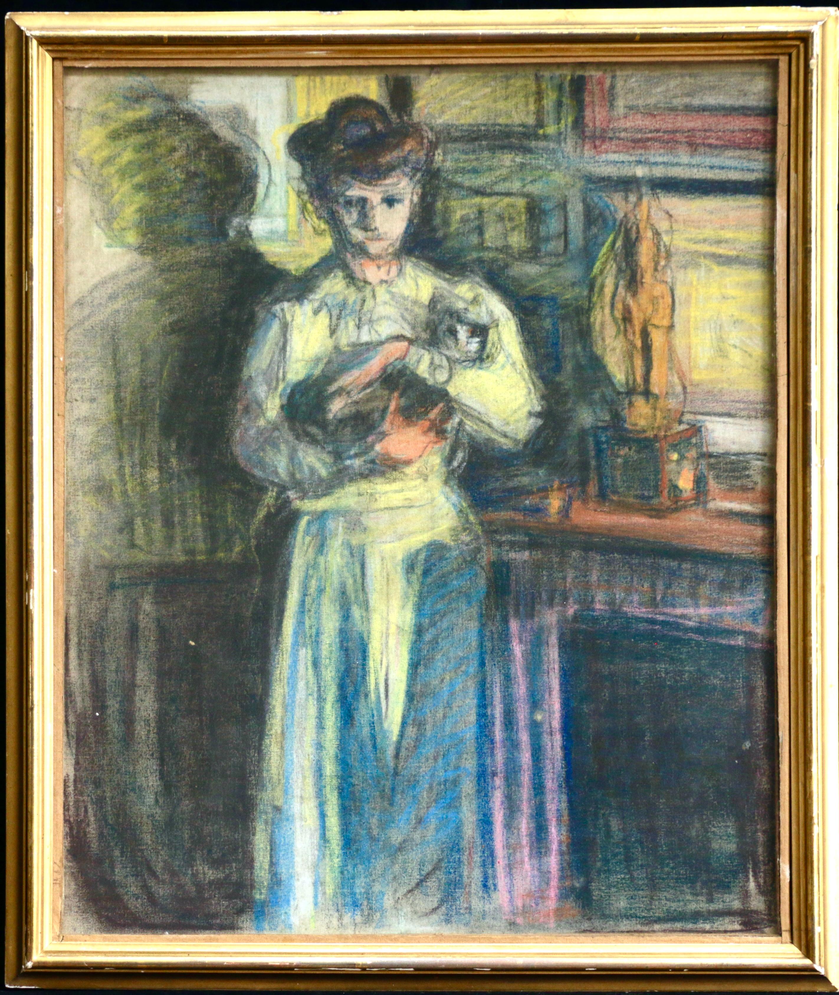 Young Girl with Cat - Art by Achille-Émile Othon Friesz
